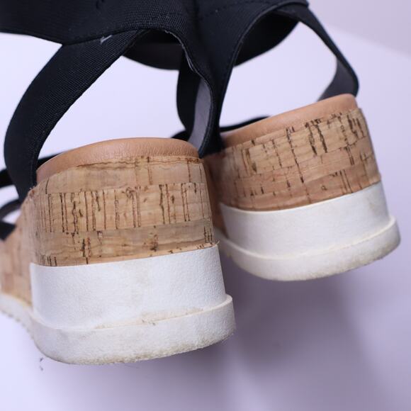 STEVE MADDEN Bandi Flatform Sandals Black Elastic Strap Casual Women's 8.5M - Picture 5 of 9